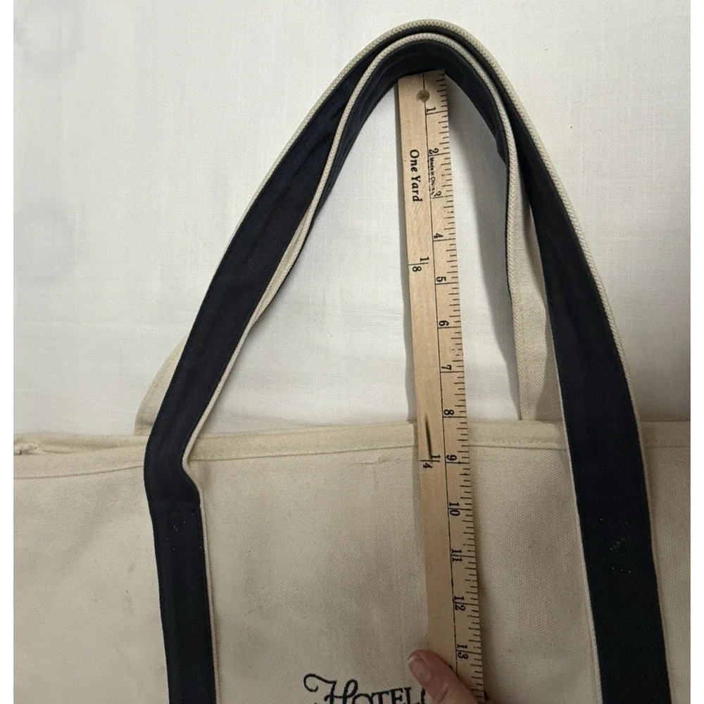 Hotel Del Coronado Canvas Tote Bag Navy Ivory Large 15